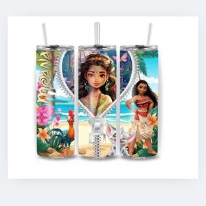 Moana Themed Tumbler with Straw